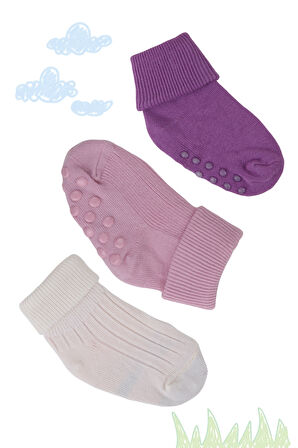 Kız Bebek Kaydırmaz Pamuklu Yumuşak Çorap – 12’li Paket 