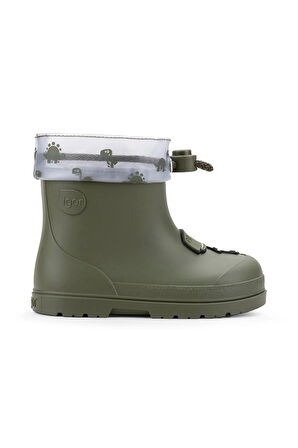 Igor Mendi Dino Borreguito Çocuk İçi Kürklü Yağmur Çizmesi - Haki CC336-042
