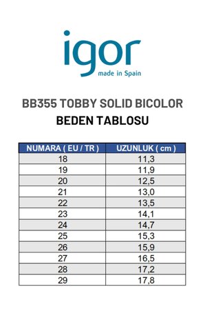 Igor Tobby Solid Bicolor Çocuk Sandalet - Okyanus BB355-225