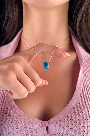 14 Ayar Altın İpek Zincir Uğurlu Kolye