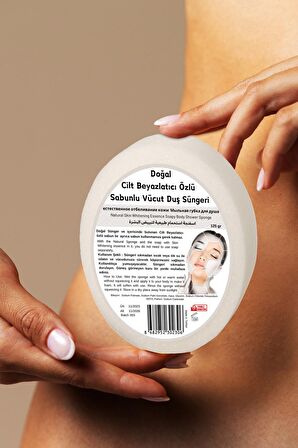 Doğal Cilt Beyazlatıcı Özlü Süngerli Sabun, Sabunlu Vücut Duş Süngeri, Banyo Lifi 125 gr