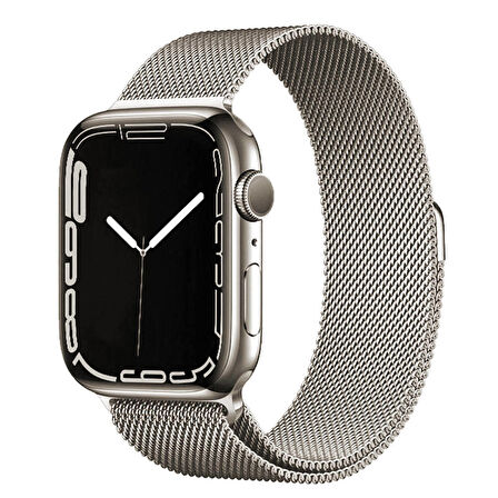 Gpack Apple Watch Series 8 45mm Kordon Hasır Metal Örgülü Ayarlanabilir BAND01