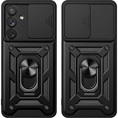 Gpack Samsung Galaxy A34 Kılıf Tank Aramid Sürgülü Vega Yüzüklü Sert Silikon