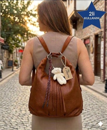 Aldorya Çok Fonksiyonlu Sırt Ve Omuz Çantası Şıklık Ve Konfor Bir Arada Taba