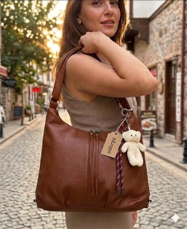 Aldorya Çok Fonksiyonlu Sırt Ve Omuz Çantası Şıklık Ve Konfor Bir Arada Taba