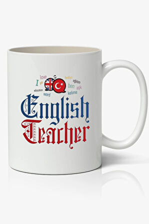 Kişiye Özel İngilizce Öğretmeni Temalı Beyaz Kupa - Öğretmenler Günü