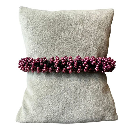 Uretti - Özlem 9422 9669 El Yapımı Mor Renk Kum Boncuk Bileklik