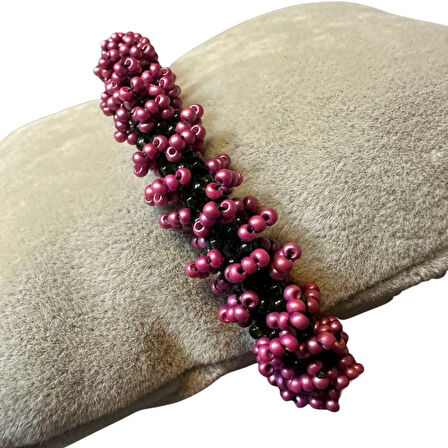 Uretti - Özlem 9422 9669 El Yapımı Mor Renk Kum Boncuk Bileklik