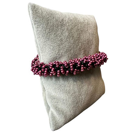 Uretti - Özlem 9422 9669 El Yapımı Mor Renk Kum Boncuk Bileklik