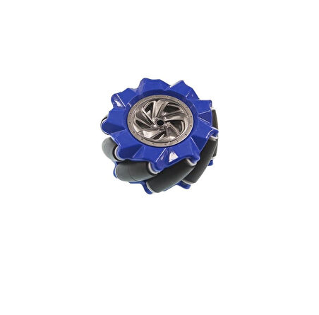 Emesrobotik 80mm Mecanum Tekerlek Seti MAVİ(4 Adet-2 Sağ- 2 Sol) – TT Motor Uyumlu Kaplin Hediyeli
