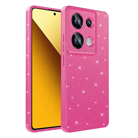 Gpack Xiaomi Redmi Note 13 Pro 4G Kılıf Koton Simli Silikon Arka Kapak Kamera Korumalı