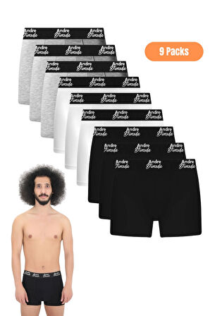 Erkek 9'lu Likralı Boxer Seti