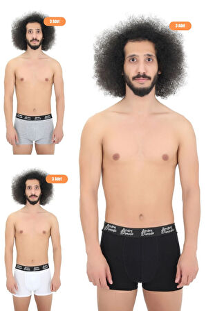 Erkek 9'lu Likralı Boxer Seti