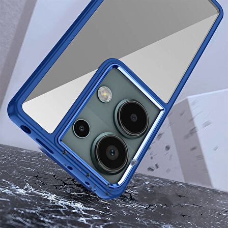 Gpack Xiaomi Redmi Note 13 Pro 4G Kılıf Flora Sert Silikon Arkası Cam Şeffaf