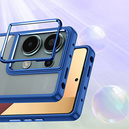 Gpack Xiaomi Redmi Note 13 Pro 4G Kılıf Flora Sert Silikon Arkası Cam Şeffaf