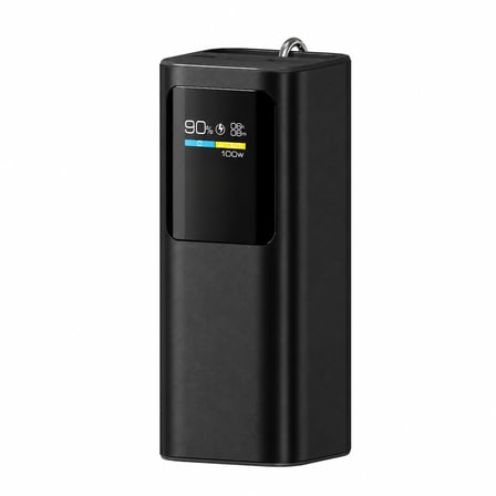 100W Ultra Hızlı Şarj Powerbank 20000 mAh PD 3.0 TFT Ekranlı Dahili Type-C Kablolu Siyah