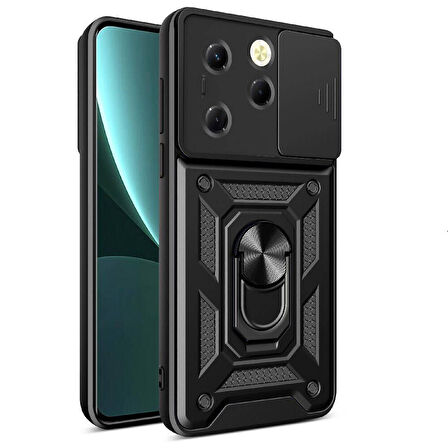Gpack Tecno Spark 20 Pro Kılıf Tank Aramid Sürgülü Vega Yüzüklü Sert Silikon