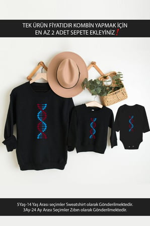 Bordo Mavi Dna Baba Oğul Kız (TEK ÜRÜN FİYATIDIR KOMBİN YAPMAK İÇİN EN AZ 2 ADET SEPETE EKLEYİNİZ)