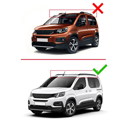 Peugeot Rifter 2023 ve Sonrası ile Uyumlu ACE-2 Ara Atkı Tavan Barı Siyah 2 Adet