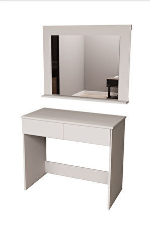 DF02110B Aynalı Beyaz Makyaj Masası