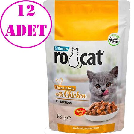 Ro Cat Tavuklu Yavru Kedi Yaş Maması 85 Gr 12 AD