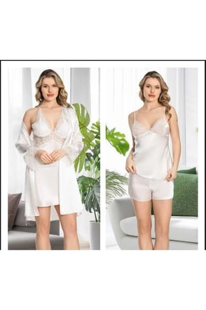 Kadın Saten 6'lı Dantelli Gelin Çeyiz Seti JQ.4R.7K1.MK