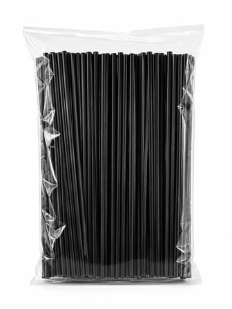 Siyah İnce Kıl Pipet 4x19 cm İçecek ve Sunum Pipeti 100 Adet