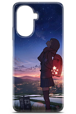Huawei Nova Y70 uyumlu Girls 26 4K Baskı Gün Batımı Gece ve Çanta