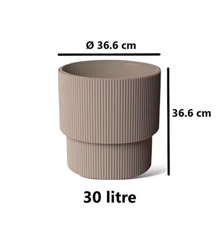 Omnipazar SO-VGS3 Dekoratif Vega Saksı Takımı 30 Lt Mocha 3 Adet