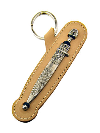 Çerkes Kaması Anahtarlık Gerçek Deri