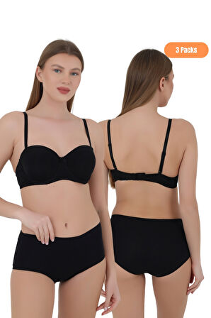 Kadın Yüksek Bel Toparlayıcı Külot - Ekstra Yumuşak 3'lü Özel Paket (Siyah, Beyaz, Ten Renk)