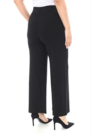 Büyük Beden Toparlayıcı Yüksek Bel Geniş Paça Kadın Pantolon