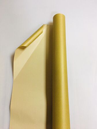 HEDİYE KAĞIDI KRAFT GOLD ÇİZGİLİ 70CM X 100CM - 1 ADET