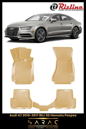 Rizline Audi A7 2012 Model BEJ 3D Havuzlu Paspas