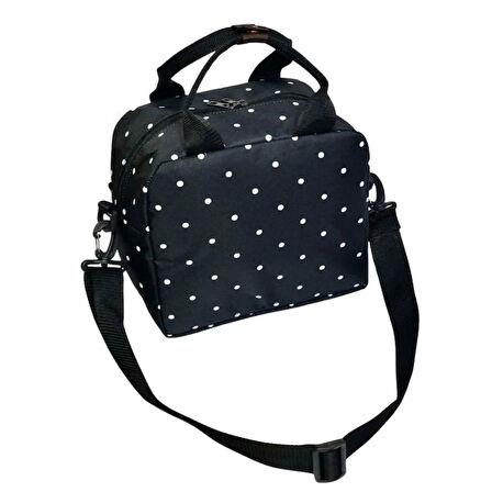Uretti - Petek 7523 4670 Puantiye Desenli Termal Yemek Taşıma Çantası / 26 cm x 22 cm - 4.5 Litre