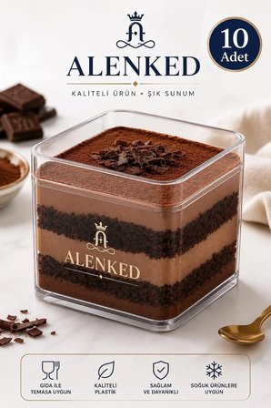 Kare Şeffaf Tatlı ve Sunum Kabı – 250 ml - 10 Adet