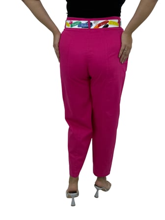 Büyük Beden Mom Kemerli Yüksek Bel Kadın Pantolon