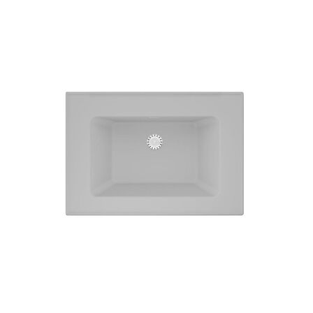Real Stone ZENITH 65 Etajerli Beyaz Granit Banyo Lavabosu 65x45