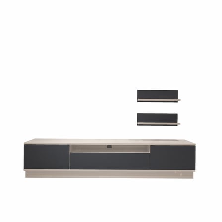 Decoraktiv Trio 4s Mdf Tv Ünitesi Tv Sehpası - Beyaz Antrasit