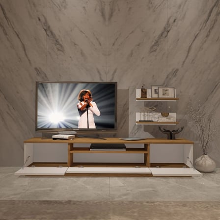 Decoraktiv Trio 4s Mdf Tv Ünitesi Tv Sehpası - Pera Beyaz