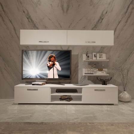 Decoraktiv Eko 5 Mdf Dvd Tv Ünitesi Tv Sehpası - Parlak Beyaz