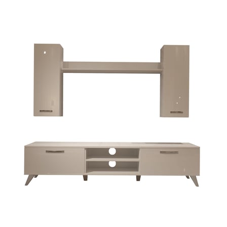 Decoraktiv Eko 7 Mdf Dvd Retro Tv Ünitesi Tv Sehpası - Parlak Beyaz