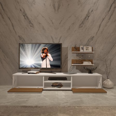 Decoraktiv Eko 4 Mdf Dvd Tv Ünitesi Tv Sehpası - Beyaz Ceviz