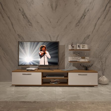 Decoraktiv Eko 4 Mdf Dvd Tv Ünitesi Tv Sehpası - Ceviz Beyaz