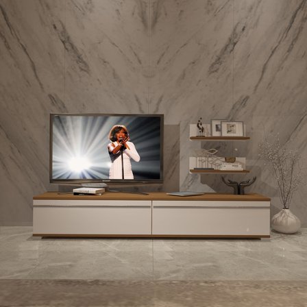 Decoraktiv Eko 4 Mdf Std Tv Ünitesi Tv Sehpası - Ceviz Beyaz