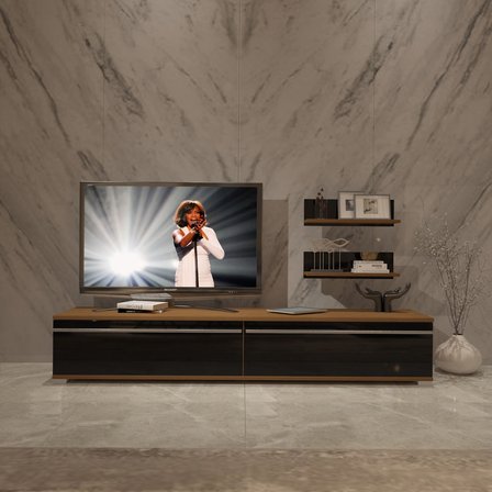 Decoraktiv Eko 4 Mdf Std Tv Ünitesi Tv Sehpası - Ceviz Siyah
