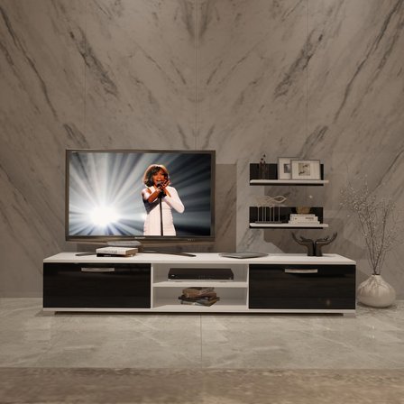 Decoraktiv Eko 4 Slm Dvd Tv Ünitesi Tv Sehpası - Beyaz Siyah