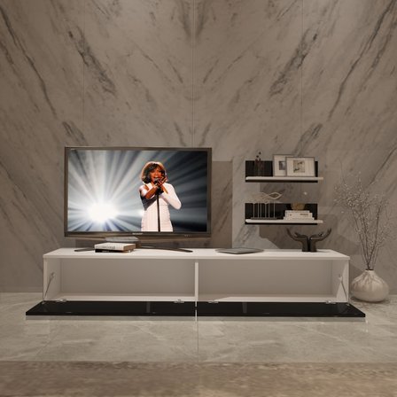 Decoraktiv Eko 4 Slm Std Tv Ünitesi Tv Sehpası - Beyaz Siyah