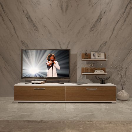 Decoraktiv Eko 4 Slm Std Tv Ünitesi Tv Sehpası - Beyaz Ceviz