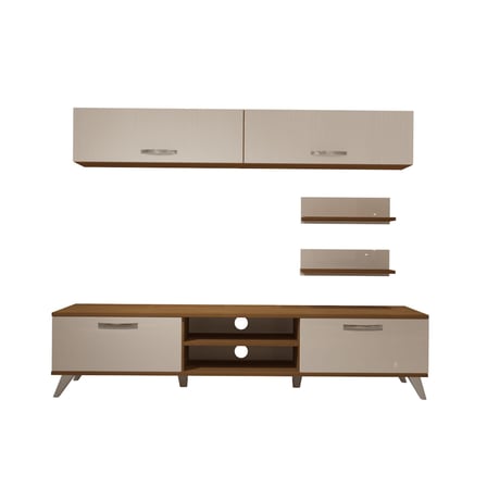 Decoraktiv Eko 5 Mdf Dvd Retro Tv Ünitesi Tv Sehpası - Ceviz Beyaz
